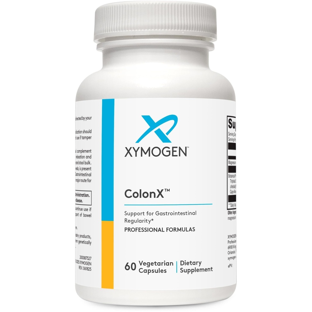 XYMOGEN ColonX - atbalsta GI Motility, Stool Bulk, Gremošana, Asimilācija un eliminācija - Triphala Papildinājums ar magnija citrātu, Aloe ragu (60 kapsulas)