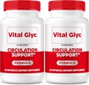(2 Pack) Vital Glyc kapsulas - oficiālā asins atbalsta formula, Vital Glyc asinsvada tīrītājs, Vital Glyc Glyco Optimizer tabletes, atbalsta vispārējo veselību un labsajūtu, Vital Glyc pulveris (120 kapsulas)