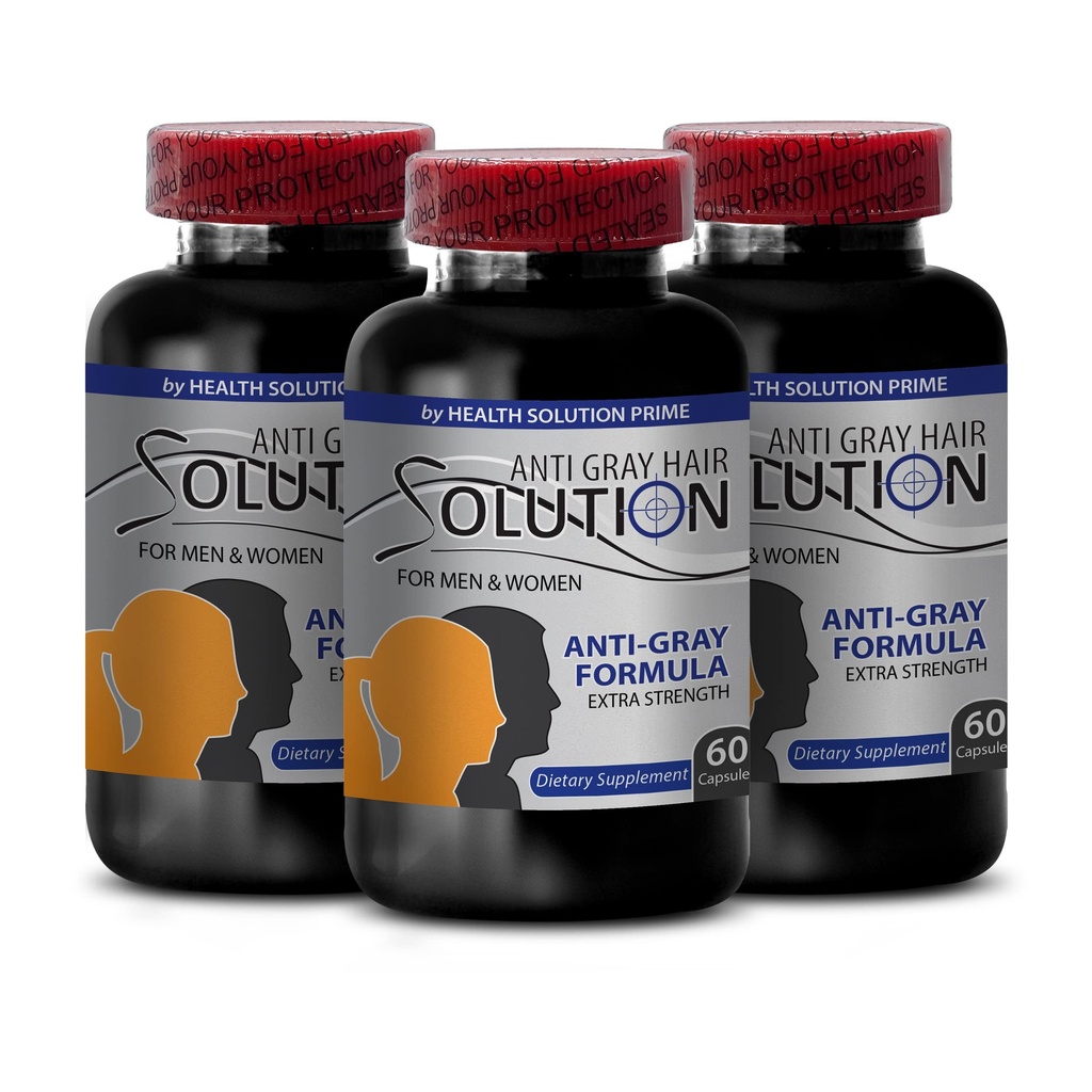 Vitamīns b6 pantothenic Acid - Anti pelēks matu risinājums - Grey Hair Reversal vīriešiem un sievietēm, Matu papildinājums sievietēm, Dabas matu krāsas, biotīna Papildinājums matiem, Saw Pametto, 3 Bot 180 Caps
