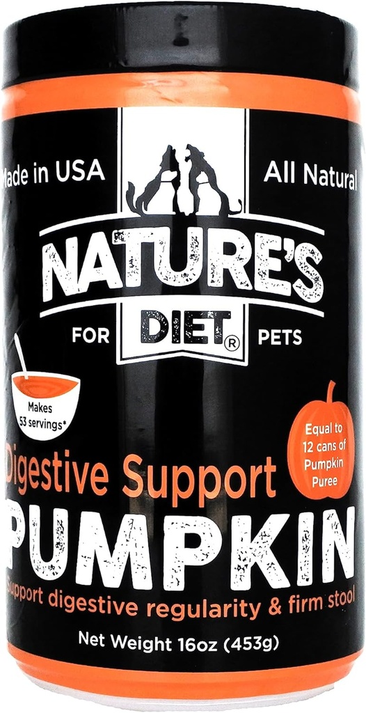 Dabas Diēta Pet Žāvēts ķirbju pulveris Gremošanas atbalsts Dabas Fiber Firm stool, regularitāte (16 oz = 53 apkalpo)