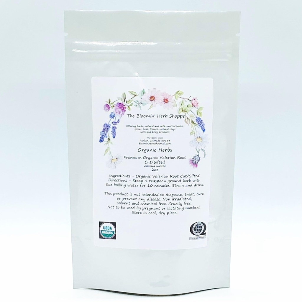 Organic Premium Valerian Root Cut Sifted 2oz The Bloomin Herb Shoppe Valeriana wallichii Fresh potent Tea Tinktūra