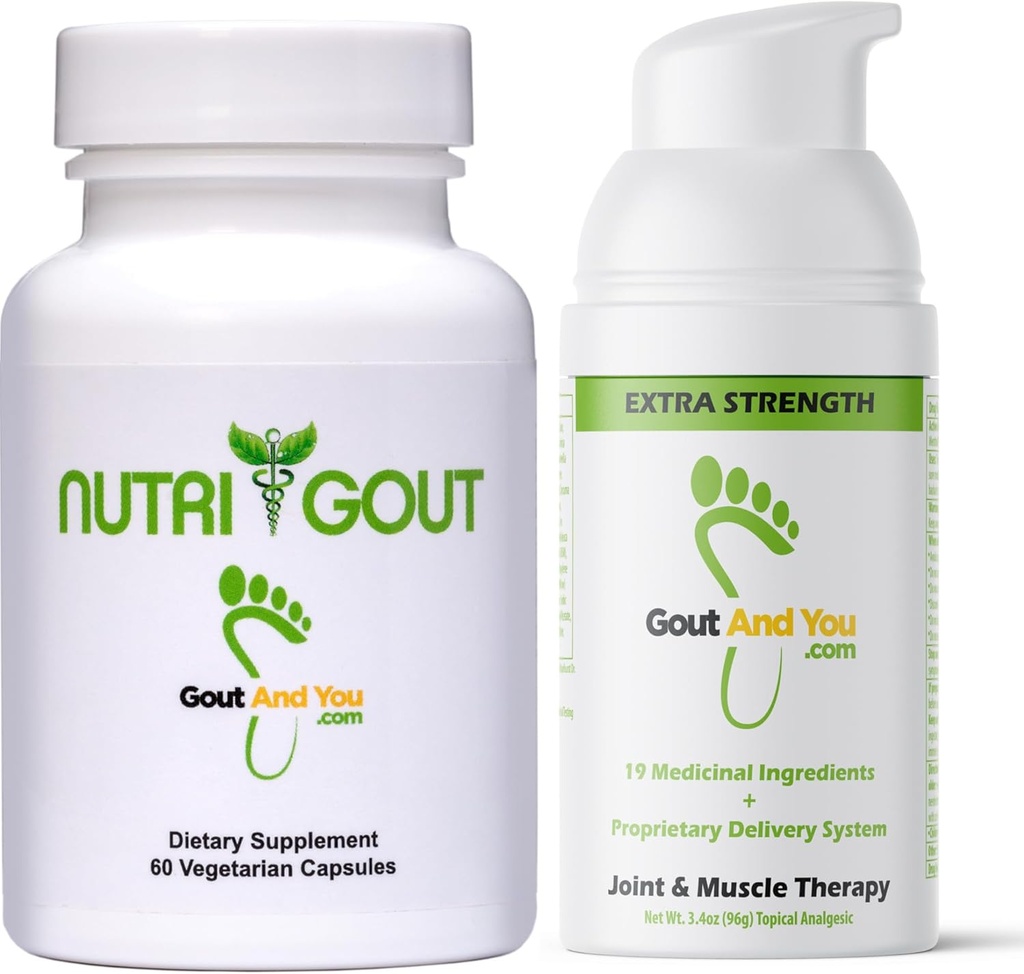 NutriGout Uric Acid Papildinājums un Extra Strength locītavu Discomfort Relief Topical Cream