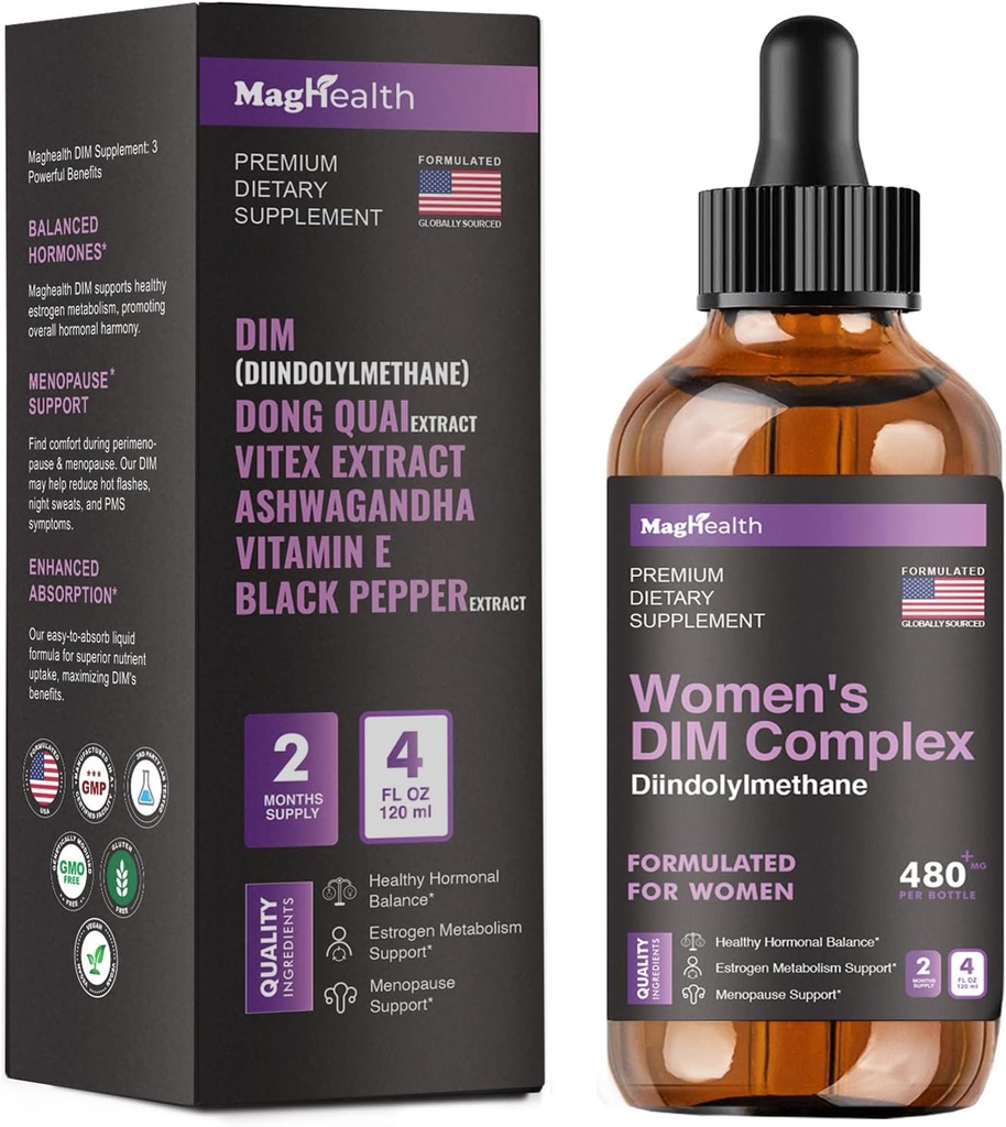DIM Papildinājums -- ar Ashwagandha, Dong Quai, Vitex ekstrakti, 200mg Diindolilmetāns - Hormonu balanss, Menopauzes papildinājumi - PMS un antioksidantu atbalsts - sievietes un vīrieši -- 60 Day Supply