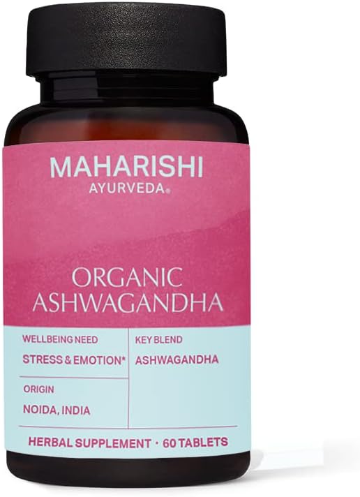 Organic Ashwagandha -- 60 Augu tabletes - 500 mg ea. -- Stresa vadība TM -- veicina izturību un enerģiju