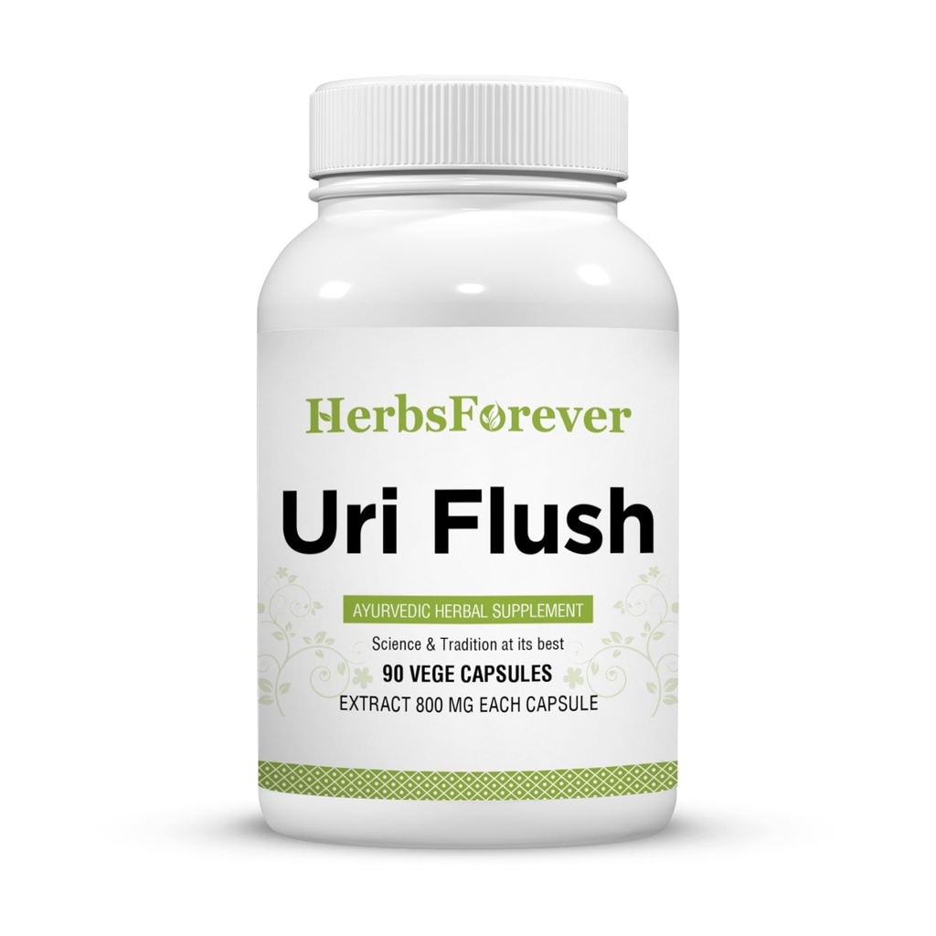 Herbsforever Uri-Flush kapsulas Ayurvedic Herbal Papildinājums Atbalsts Veselīgas nieru funkcijas un urīnceļu funkcija 90 Vege Kapsulas 800 Mg Katra