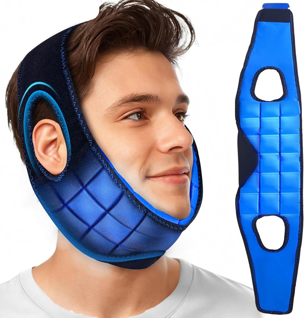 NEWGO Gudrība Zobu sāpes Reliefs Ledus paka sejas mutes dobuma ķirurģija Atveseļošanās, 2 stundas Ilgi ilgstoša aukstā seja Wrap ar sejas Contoured dizains TMJ Relief, zobu ekstrakcija, Jaw Discomfort