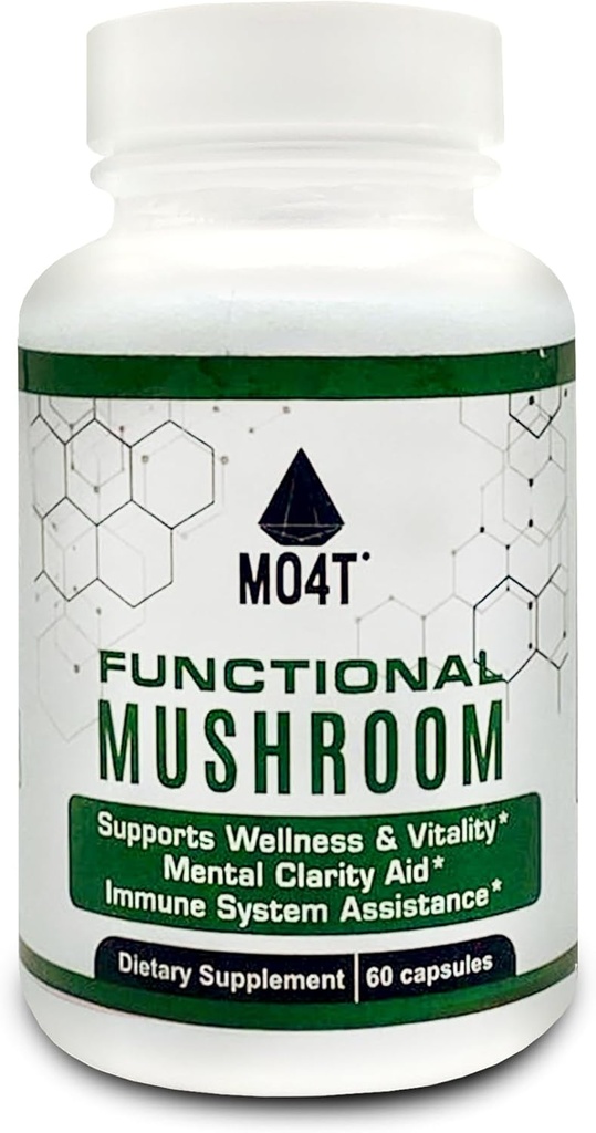 Funkcionālā sēņu šiitake, Lauvas Mane, Maitake, Chaga Vitality, Clarity un Imūnās palīdzības - 60 kapsulas