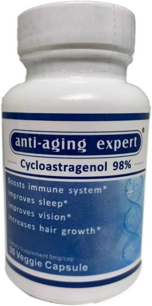 Cikloastragenols 98% Mikronizēta telomere papildinājumi 5mg, 30 Veģetārās kapsulas, 1 pudele