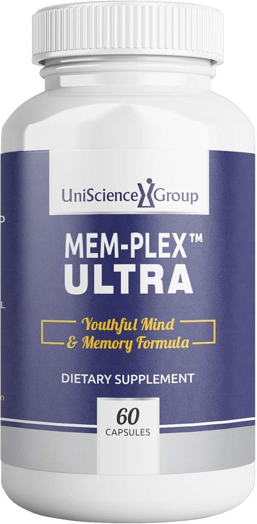 Mem-Plex Ultra, dabiskās atmiņas atbalsta papildinājums ar fosfatidilserīnu, Bacopa Monniera ekstraktu un neirofaktoru Viss kafijas augļu ekstrakts, 60 kapsulas