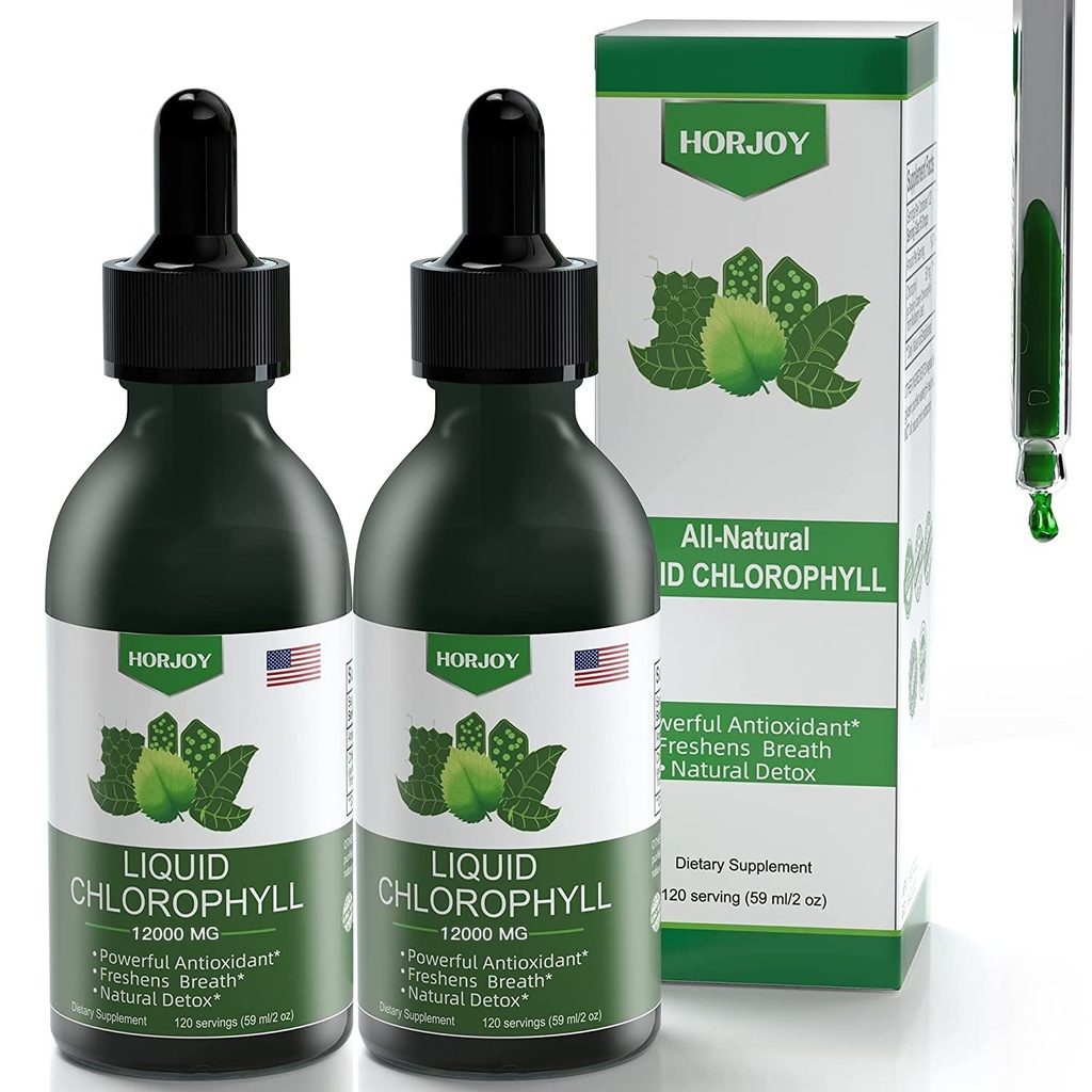 Hlorofila šķidruma pilieni - 100% dabas enerģijas pastiprinātājs un imūns atbalsts - iekšējais dezodorants un detokss - Altitude Slimības atvieglošana - ātra absorbcija, vegans un ne-ĢMO - 120 Kalpojumi (2. iepakojums)