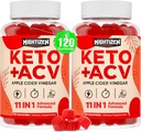 Ābolu sidrs Etiķis Gumijas, Max Strength Keto Acv Gummies ar zaļo tēju, Probiotikas, B12, B6, Keto atbalsts, Apple Sidra Etiķis ar māti Detox & Cleanse, Digestion & Gut, Vegan, 120 Counts