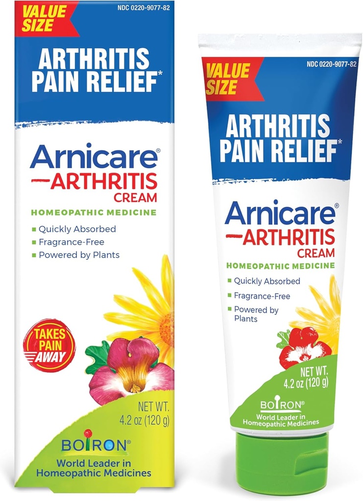 Boiron Arnicare Artrīts Krēms sāpju atvieglošanai Ceļmalas, rokas, vilks, Elbows, locītavas un muskuļi – Ātri Absorbēts un bez smaržas – 4.2 oz
