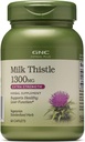 GNC Herbal Plus Milk Datele 1300mg Papildinājums, Extra Strength, Veģetārietis, Atbalsta Veselīgas aknu funkcijas, 60 Kalpo