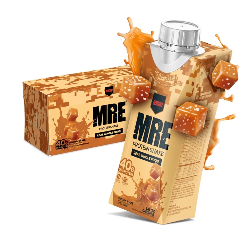REDCON1 MRE gatavs dzert olbaltumvielu sakratīšanu, sālītu karamelizētu olbaltumvielu dzērienus ar visu pārtiku - bez cukura PTA Shake Formulēts degvielas sportistiem jebkurā laikā (12 Pack)