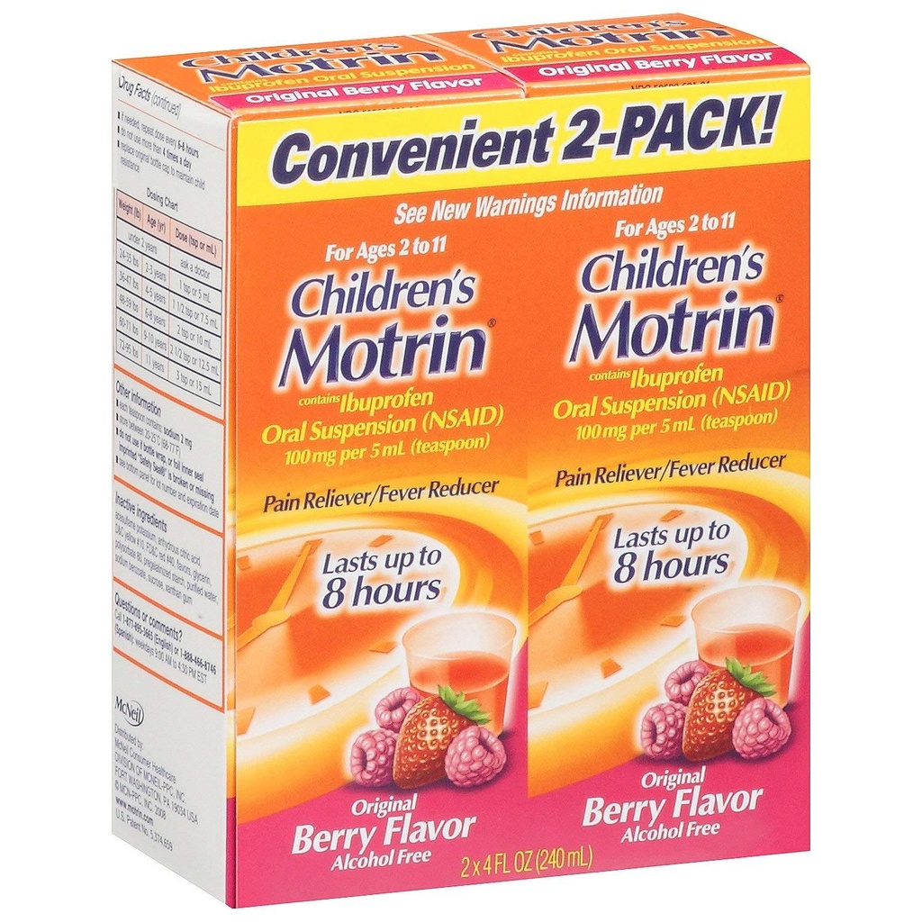 Motrin Bērns Berry Liq Izmērs 4 Šķidrums Apvalks, 6 gab.