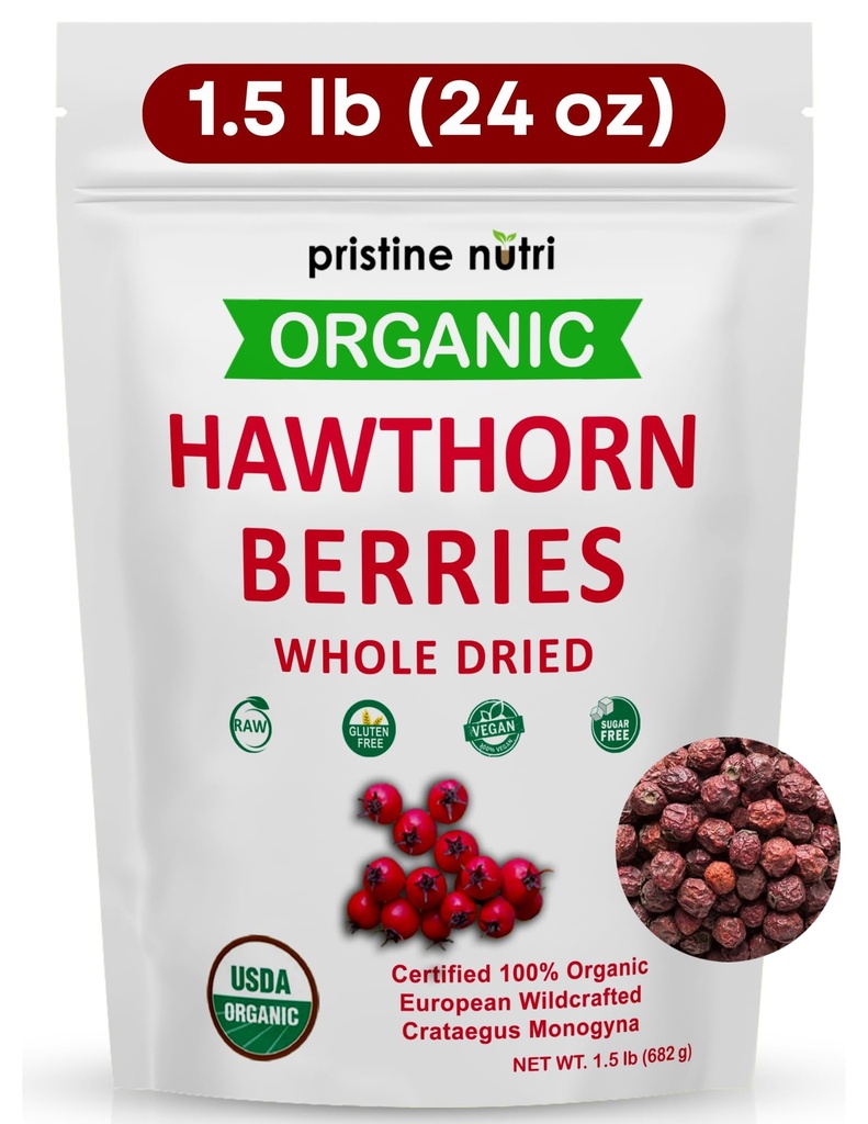 1.5 mārciņas (24 oz) 100% Organic Hawthorn Ogas Kaltēts Bulk 