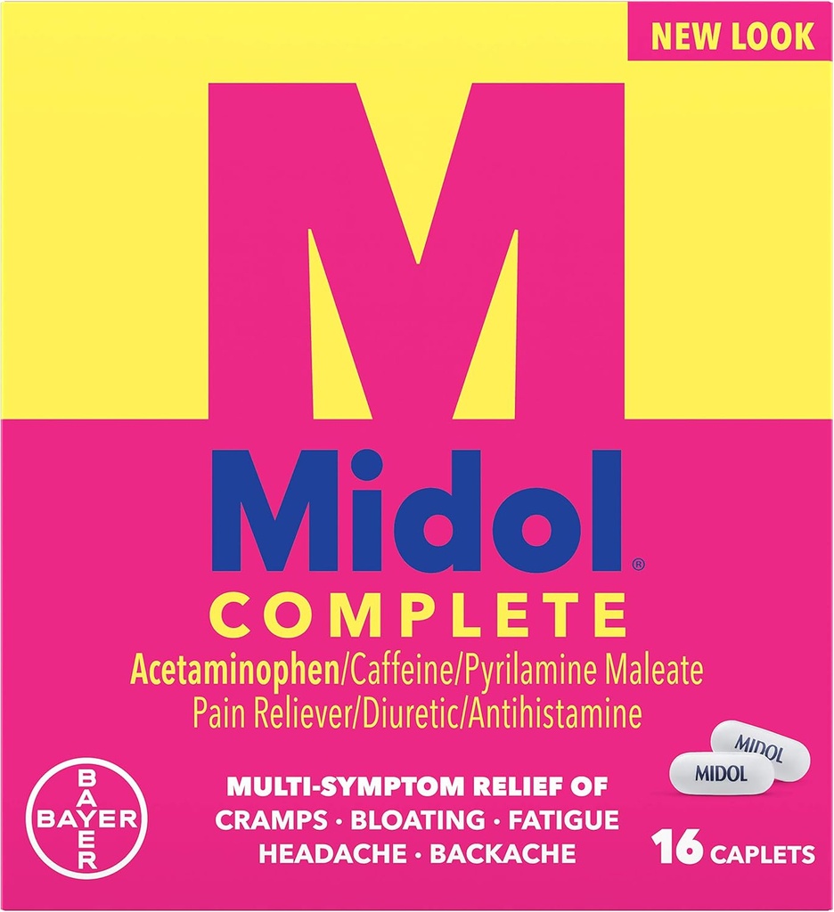 Midola menstruālā maksimālā stipruma Caplets - 16