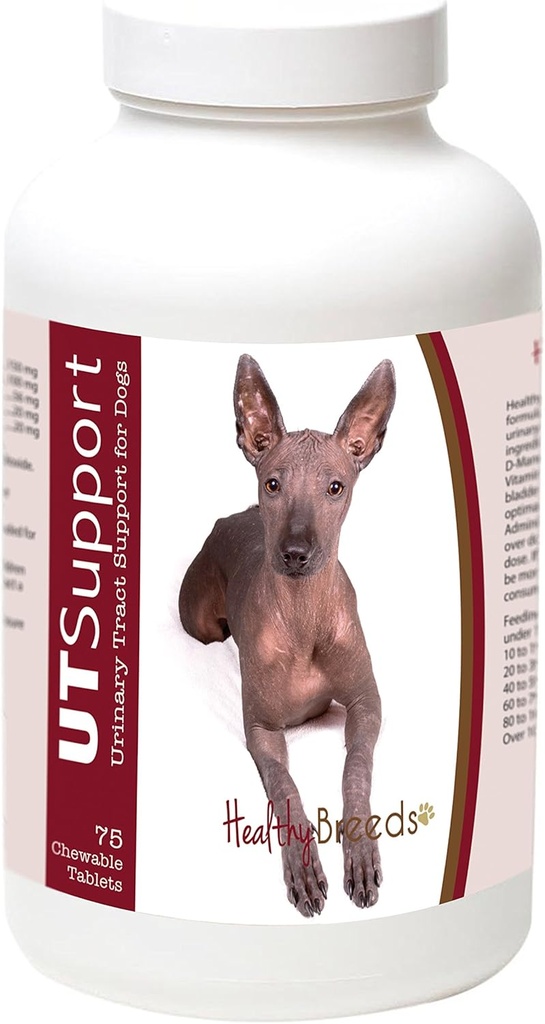 Veselīgas šķirnes Xoloitzcuintli Cranberry Chewables - UT atbalsts - Efektīvs, lai palīdzētu cīnīties kaitīgas baktērijas un novērstu infekciju jūsu suņa urīnpūšļa - 75 grāfs