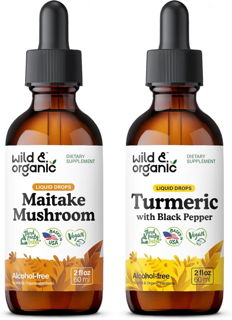 Maitake Sēņu Tincture 2 fl oz & Turmeric Tincture 2 fl oz