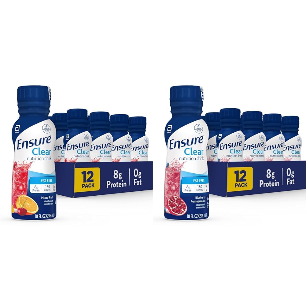 Nodrošina tīru uzturu, 0g tauku, 8g olbaltumvielu, jauktu augļu un melleņu granātābolu garšu, 10 Fl Oz, iepakojumā 12