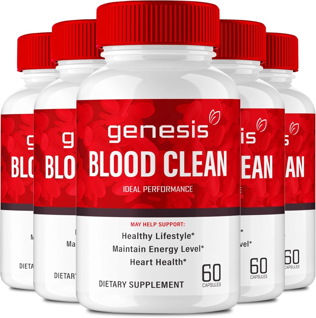 Genesis Asins Tīras Kapsulas - Advanced Formula Papildinājums maksimālā stipruma - dabas asinsvada tīrītājs, GenesisBlood Clean Pills, GenesisBloodClean Pastillas Atsauksmes (5 Pack)
