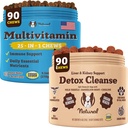 Natural Dog Company Multivitamīnu, aknu un nieru košļājamās rotaļlietas Bundle - visaptverošs veselības atbalsts senioriem suņiem, veicina detoksikāciju, uzlabotu gremošanas, radiantu ādu un apvalku, viegli pārvaldīt