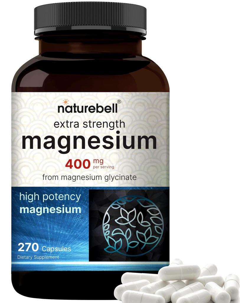 NatureBell Magnijs Glycinate 400mg Elemental, 270 Kapsulas 