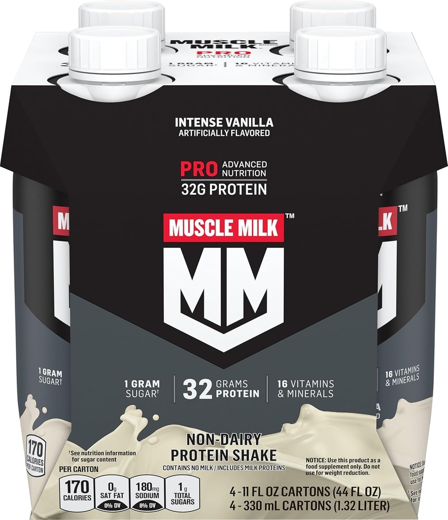 Muskuļu piens Pro sērija Olbaltumvielas Shake, Intense Vanilla, 4 Skaits