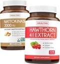 Nattokinase & Hawthorn (4-Mēness Piedāvājums) Nattokināze Berry Harmony - Nattokināze 2000 FU Spēcīgi dabiski fermentēti sojas pupiņu (4-Mēness Piedāvājums) & Hawthorn Berry 4:1 Ekstrakts - Vegāns un ne-GMO