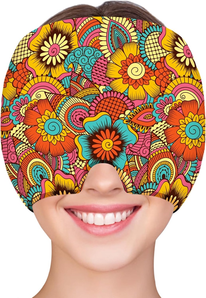 ZNÖCUETÖD Migraine Relief Cap Relief Cap Galvassāpes Reliefs Cap Auksts Cap Ledus Cepure Migrēniem Galvassāpes Sinuss Stress Tension Galva Ledus iepakojums Wrap Migrēna Maska Pakaramais Cap Ledus Beanie Karsts / Auksts Saspiešanas Sievietes