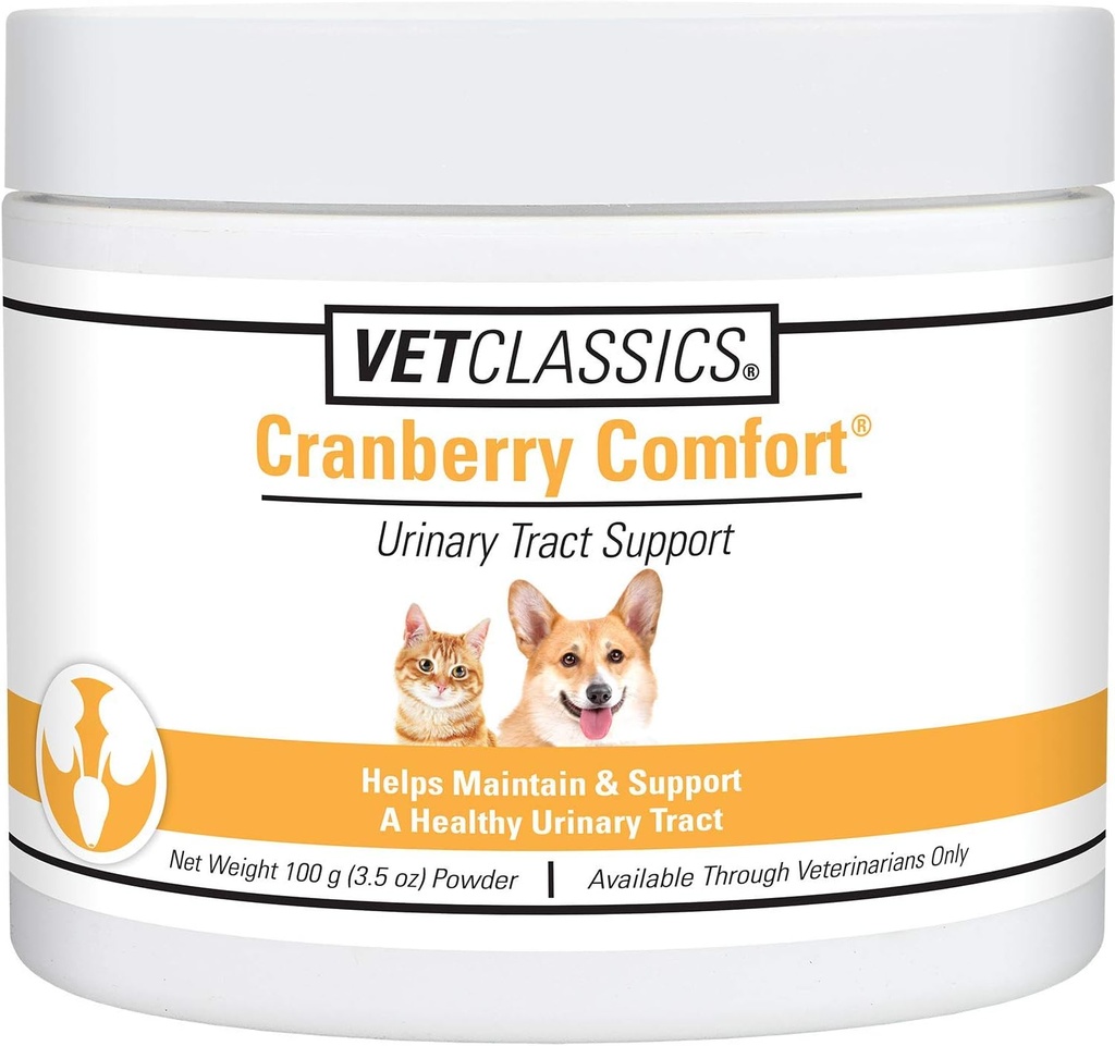 Vet Classics Dzērvenes Komforta Urīnceļu Tract Pet papildinājums suņiem, kaķiem – Uztur suņu urīnpūšļa veselību, Kaķu urīnpūšļa kontrole – Pet papildinājumi nesaturēšana – 3.5 Pulveris