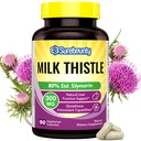 Piena dadzis, koncentrētu sēklu ekstrakts, 80% Silymarin, aknu atbalsts tīrīt Detox, tauku aknu papildinājumi, ne-GMO, Nr Gluten & Soy, 90 Veggie Caps, 3 mēnešu piegādes