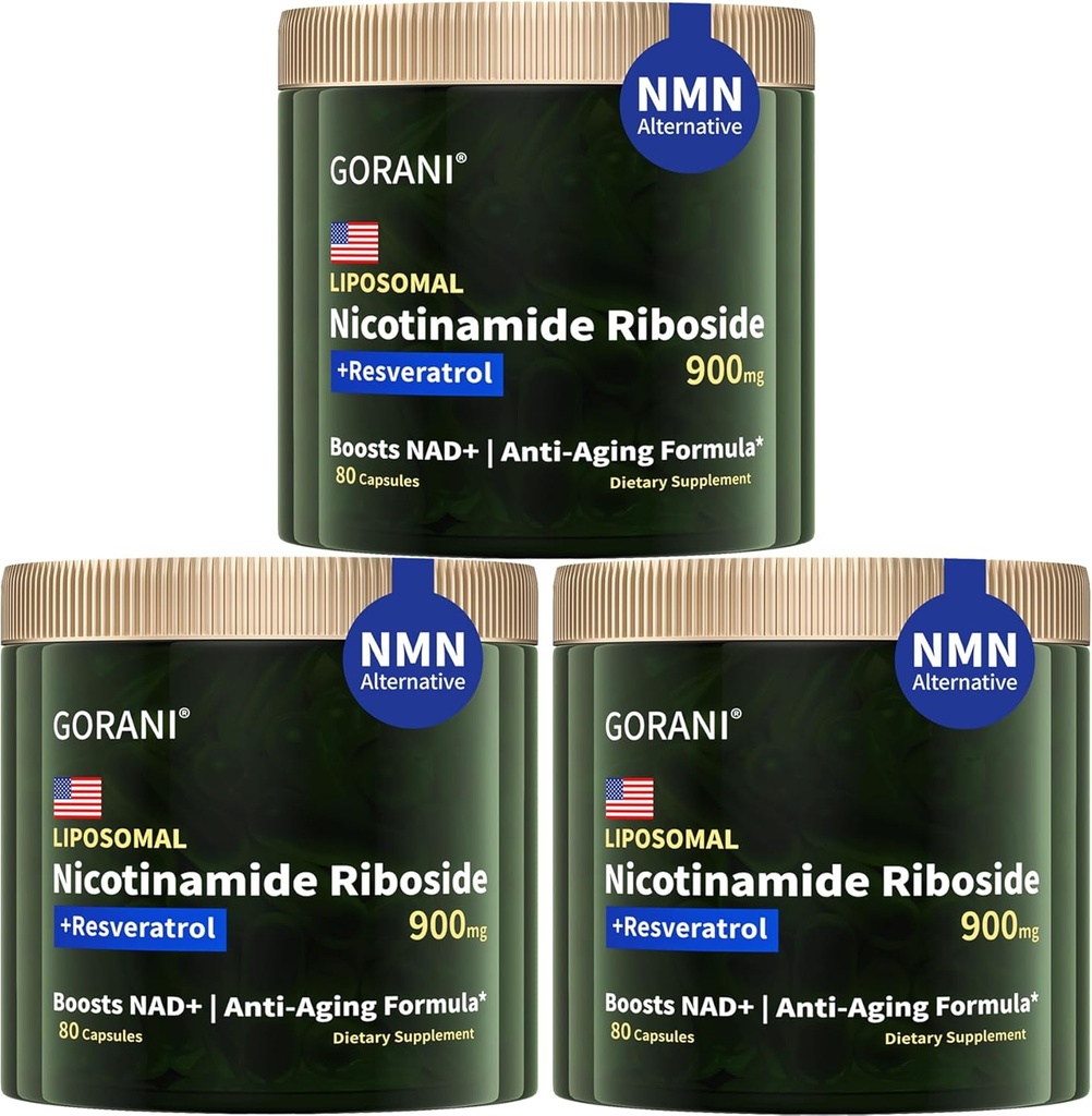Gorani NAD+ papildinājums 900MG, nikotīnamīds Ribosīds, liposomāls Resveratrols, Quercetin (3)