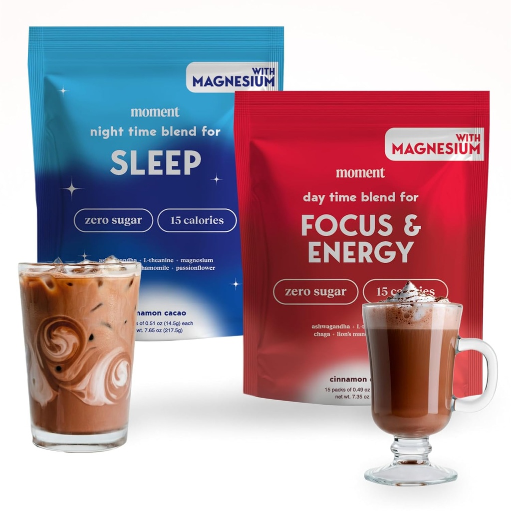Dzeriet savu meditāciju Moment Chocolate Dream & Cacao Adaptogen Sēņu paka, Miega un enerģija, 0 Cukurs, Hot Chocolate & Coffee Alternative, Reishi, Ashwagandha, Lion's Mane, GABA, 30 Kalpojiet