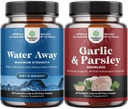Ūdens Bundle Away Šķidruma saglabāšana ar Dandelion Leaf ekstraktu un zaļo tēju uzpūšanas atvieglošanai un koncentrētas Odorless Ķiploki Softgels - pētersiju ekstrakts un novecojuši Ķiploki papildinājumi Gut atbalstam