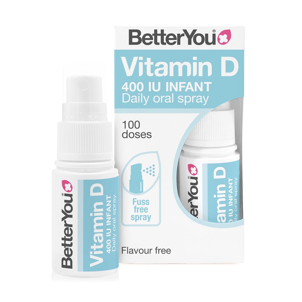 LabākYou D400 Zīdainis D vitamīns Mutes dobuma aerosols - ērta alternatīva tabletēm - Izstrādāta īpaši bērniem līdz 3 gadu vecumam - Vienkārša un tīra formula - Vitāls bērnu attīstībai - 0.5 oz