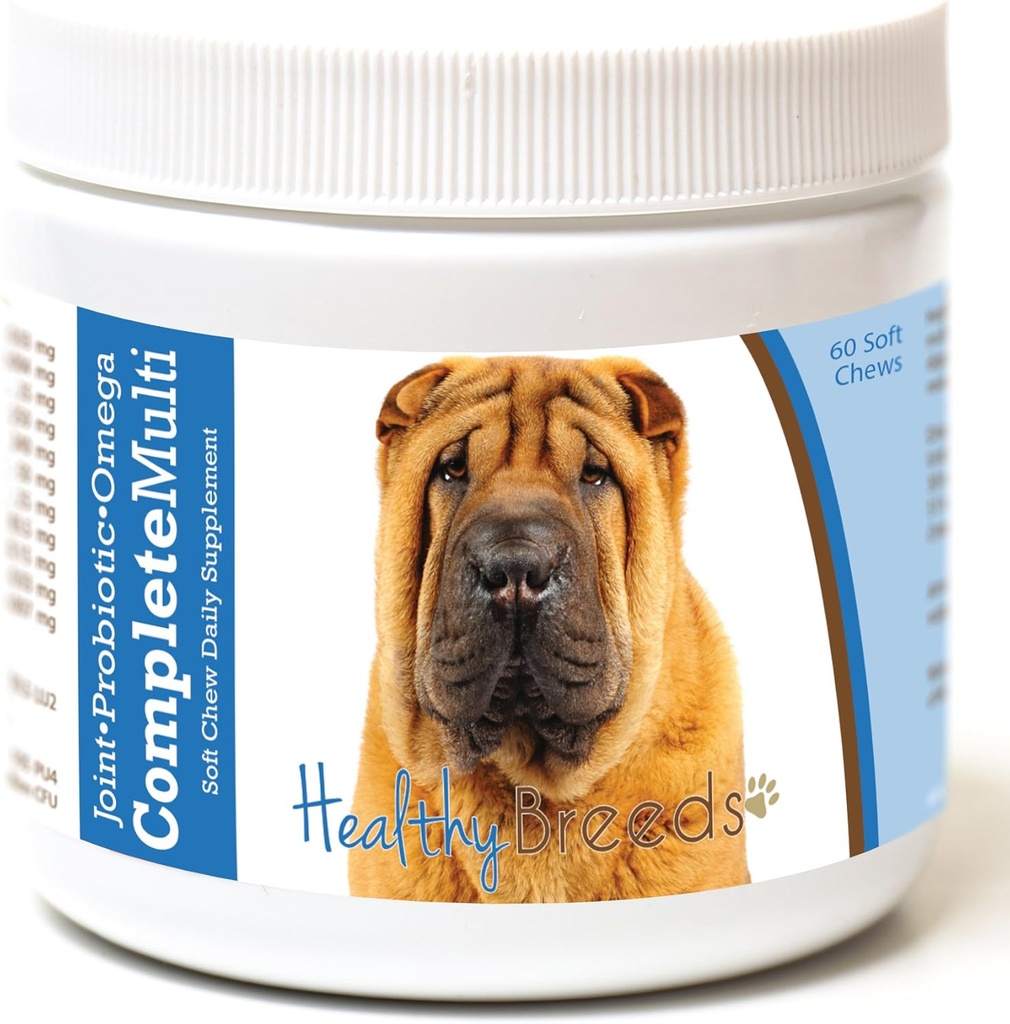Veselīgas šķirnes ķīniešu Shar Pei Visi vienā Multivitamīnu Soft Chew 60 Skaits