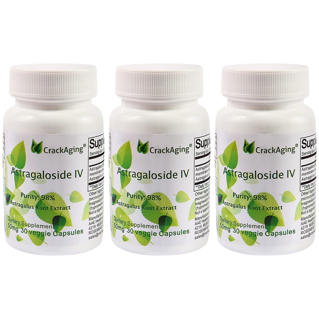 Krekings Super-Absorbcija Astragalozīds IV 98% Anti-Aging bagātinātāji pieaugušajiem Imūnsupport 50 mg/Cap 90 vāciņi 3 pudelē