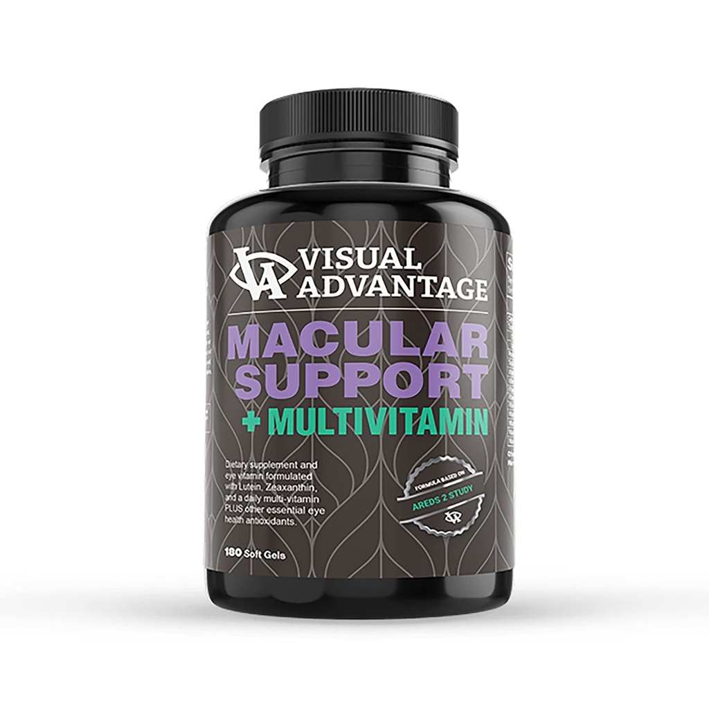 Lunovus Macular Support Plus Multivitamīni Pamatojoties uz AREDS 2 Pētījums - Acu vitamīni makular atbalstam - Minerālu papildinājums ar luteīnu un Zeaksantīnu - 180 Soft gels