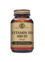 Solgar vitamīns D3 (holekalciferols) 10 MCG (400 SV), 100 softgeli - palīdz uzturēt kaulus un zobus - Imūnsistēmas atbalsts - ne-GMO, bez lipekļa, bez piena - 100 Kalpojumi
