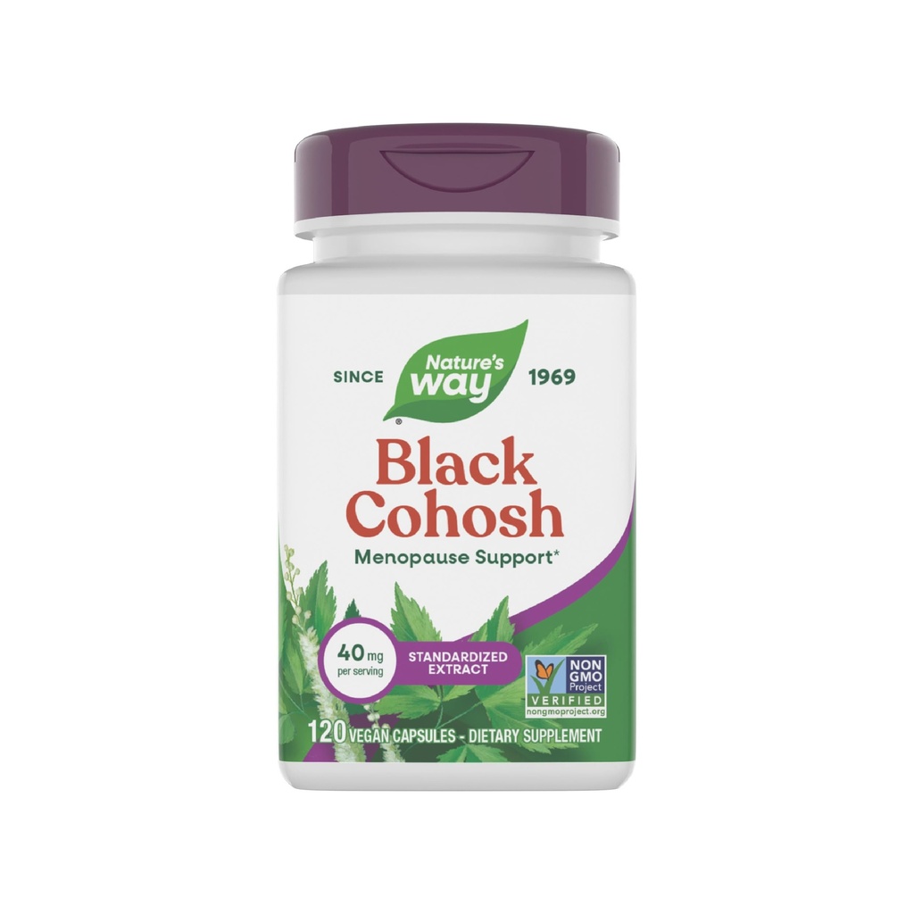 Dabas ceļš Premium Black Cohosh, Menopauzes atbalsts sievietēm*, 40 mg vienā porcijā, 120 Vegan kapsulas