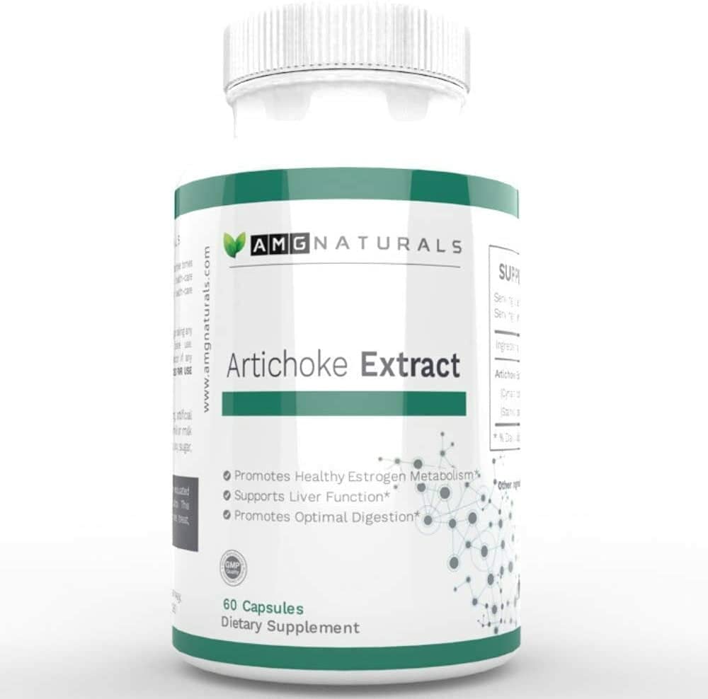 Artišoka ekstrakcijas kapsulas 7 mg Cynarin Herbal Artichoke Leaf - Aknu atbalsta papildinājums žults plūsmai, Gremošanas un estrogēnu vielmaiņas metode - Vegāns, bezglutēna formula - 60 kapsulas