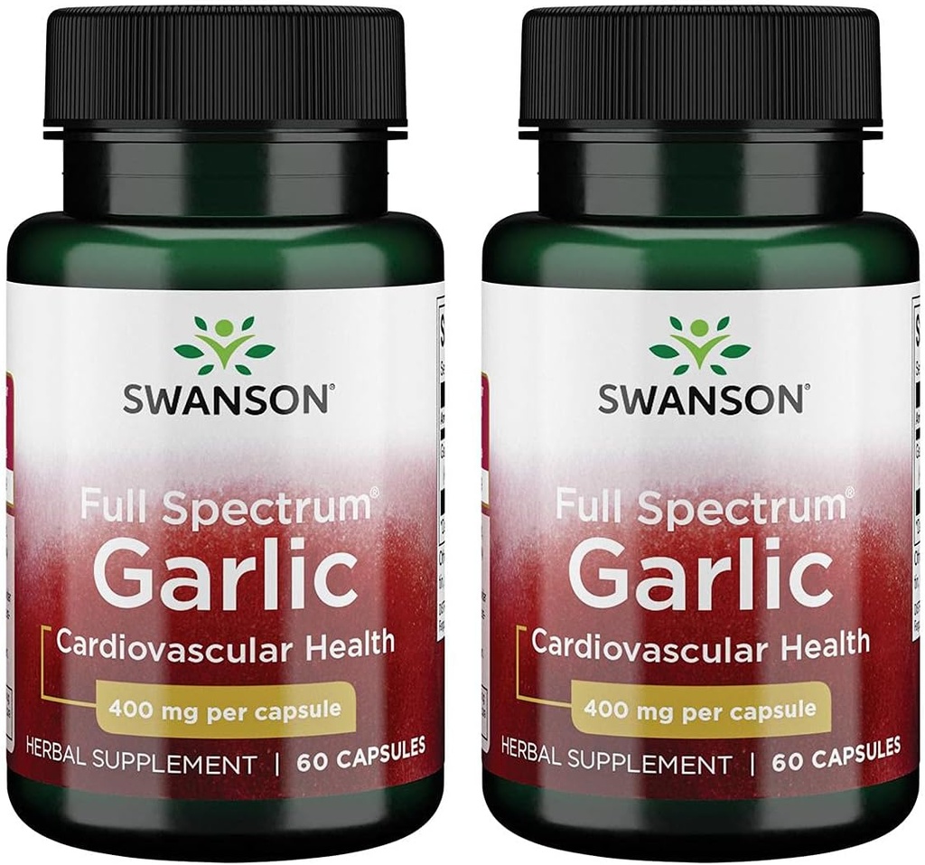 Swanson Full Spectrum Ķiploki (Cloves) 400 Milligrami 60 kapsulas (2 iepakojumi)