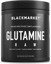BLACKMARKET RAW Glutamine - Workout pulvera maisījums vīriešiem un sievietēm, uzlabot atveseļošanos un samazināt muskuļu sāpīgums, palielināt atmiņu, fokuss, koncentrācija, 300 Grams