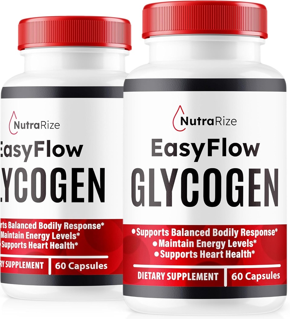 NutraRize (2 Pack) Easy Flow Glycogen, EasyFlow Glycogen atbalsta kapsulas, Easy Flow Glyco Optimizer, Official EasyFlow Glyco Optimiser Caps, Easy Flow Detox Attīrīt, Easy Flow Glycol (120 Kapsulas)