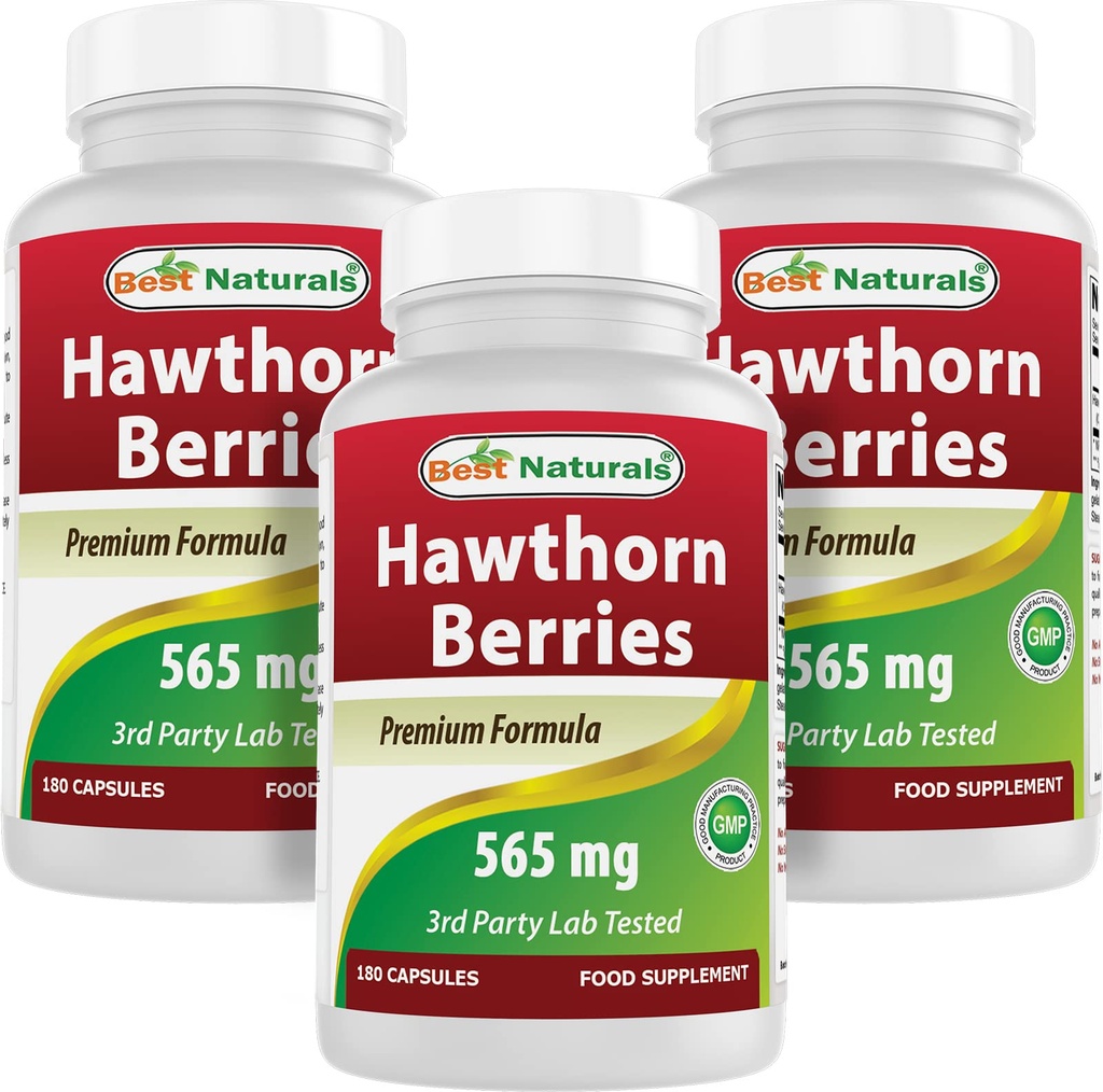 Labākais naturals Hawthorn Berry 565 mg 180 Kapsulas (180 Skaits (3. iepakojums))