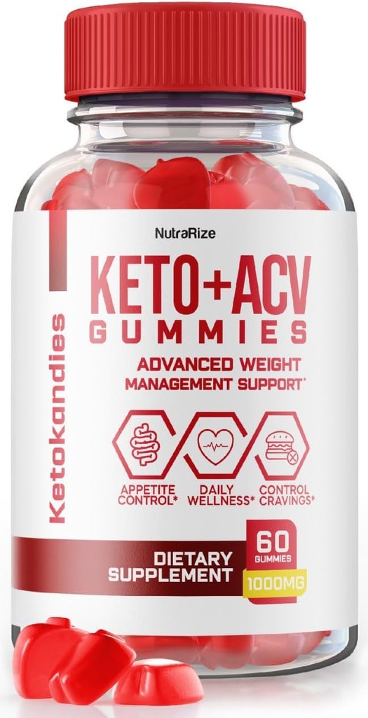 NutraRize KetoKandies Keto+ACV Gumijas svara zudums, maksimālā stipruma papildinājums, Gomitas Atsauksmes (60 Gumijas)