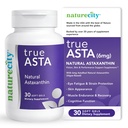 DabaCity TrueAsta 6mg Astaksantīns Papildinājums ar AstaReal ; Atbalsta Acu, ādu, Locītavas, Muskuļi, Smadzenes un Asinsplūsma; Aļģu saturošs antioksidants; Ne-GMO; Bez Gluten; 30 Mīkstie gels