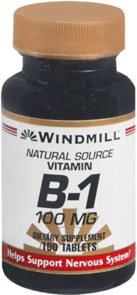 Vējdzirnavas vitamīns B-1 100 mg Tabletes 100 tabletes (10 tablešu iepakojums)