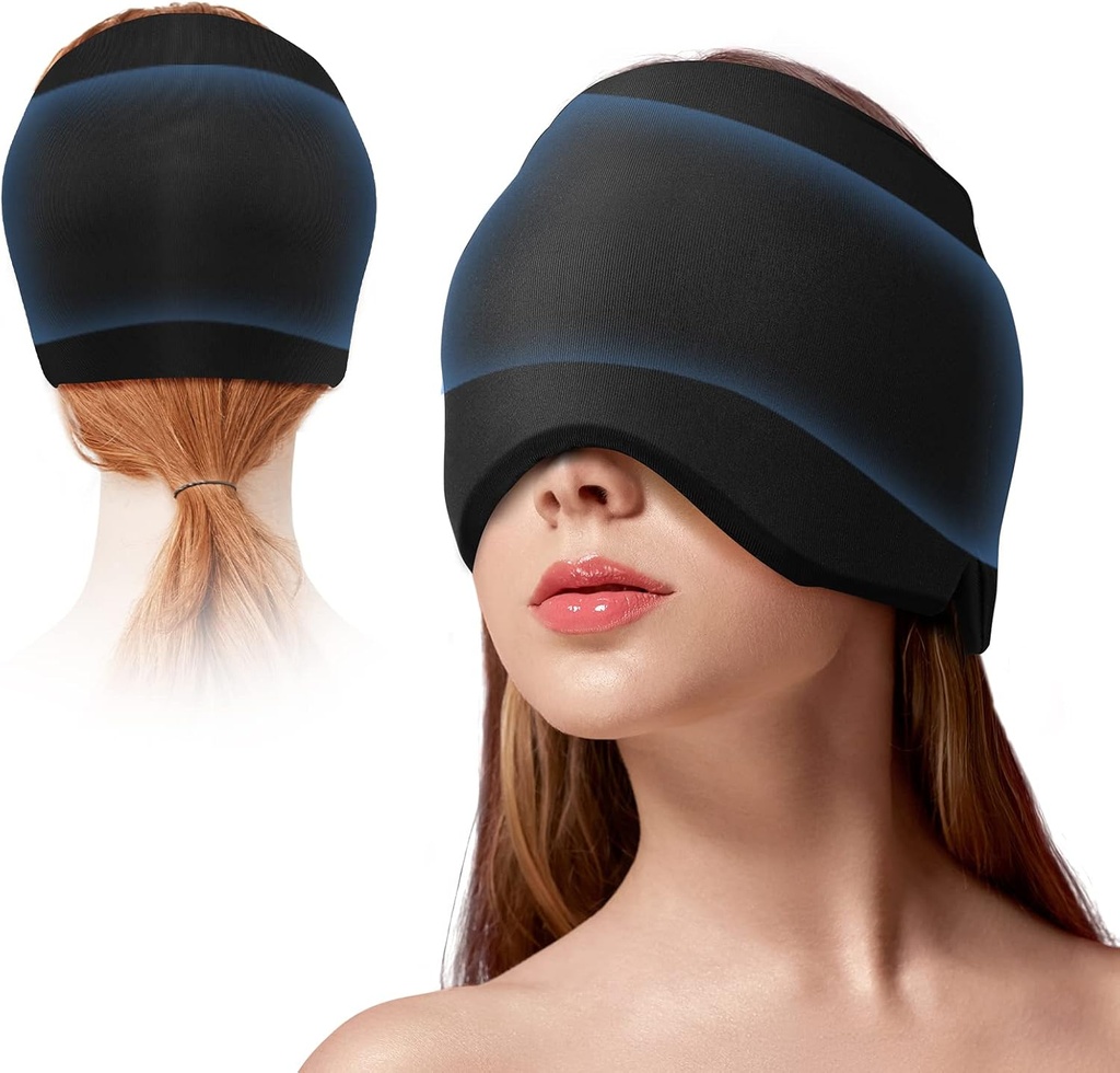 Migrēna Ice Head Wrap Galvassāpes Reliefs Cepure Migrēna ar aukstā un karstā terapija Elastīgs Ice Head Wrap priekš puffy Eyes Auksts Saspiešanas Galvassāpes Reliefs Cap priekš Sinus & Stress